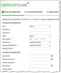 Opening an OptionsHouse Account