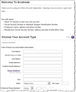 scottrade review opening account